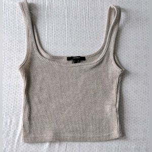 Taupe tan knit tank top
